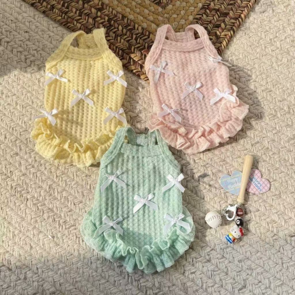 Colete De Malha Refrescante Para Animais De Estimação – Roupa De Verão Doce E Chique Teddy Bichon Puppy Cat