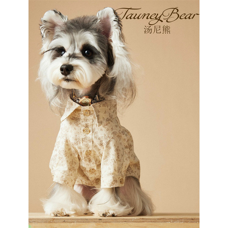 Camisa de primavera Tony Bear Puppy Schnauzer Teddy Bichon Yorkshire Camisa Base de gato maltês