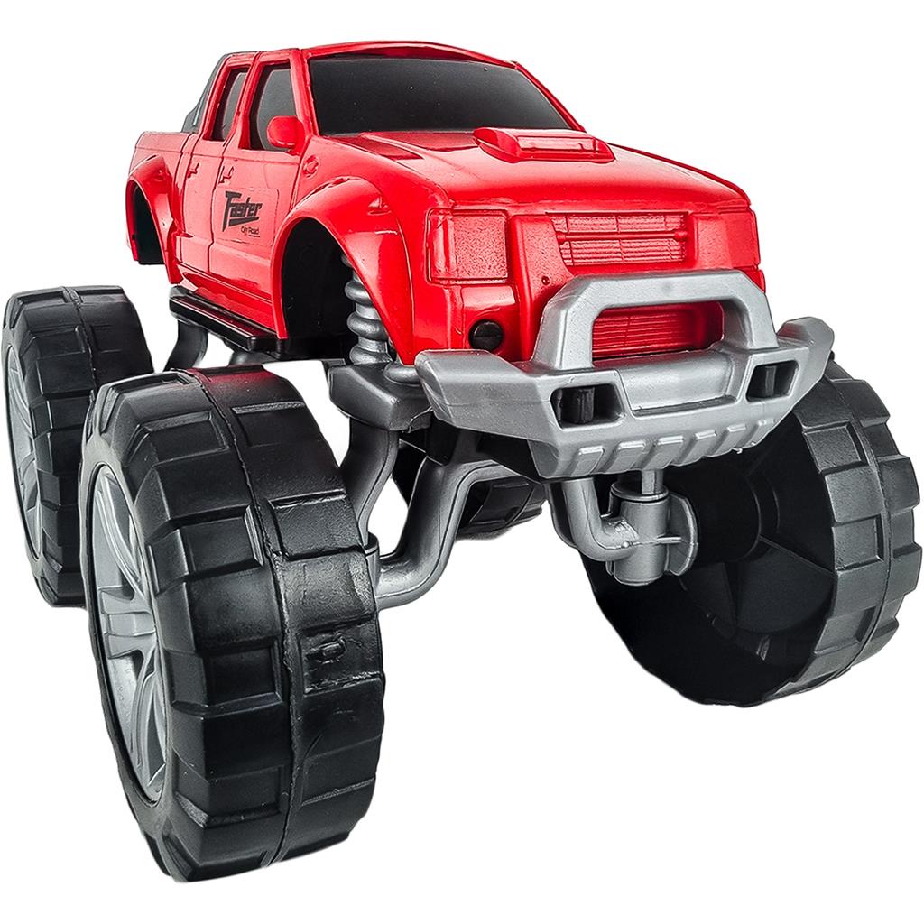 Monster Truck Faster Picape Off Road Carro Monstro Pneu Gigante Pickup Carrinho Detalhado Em Varias Cores - Usual Brinquedos