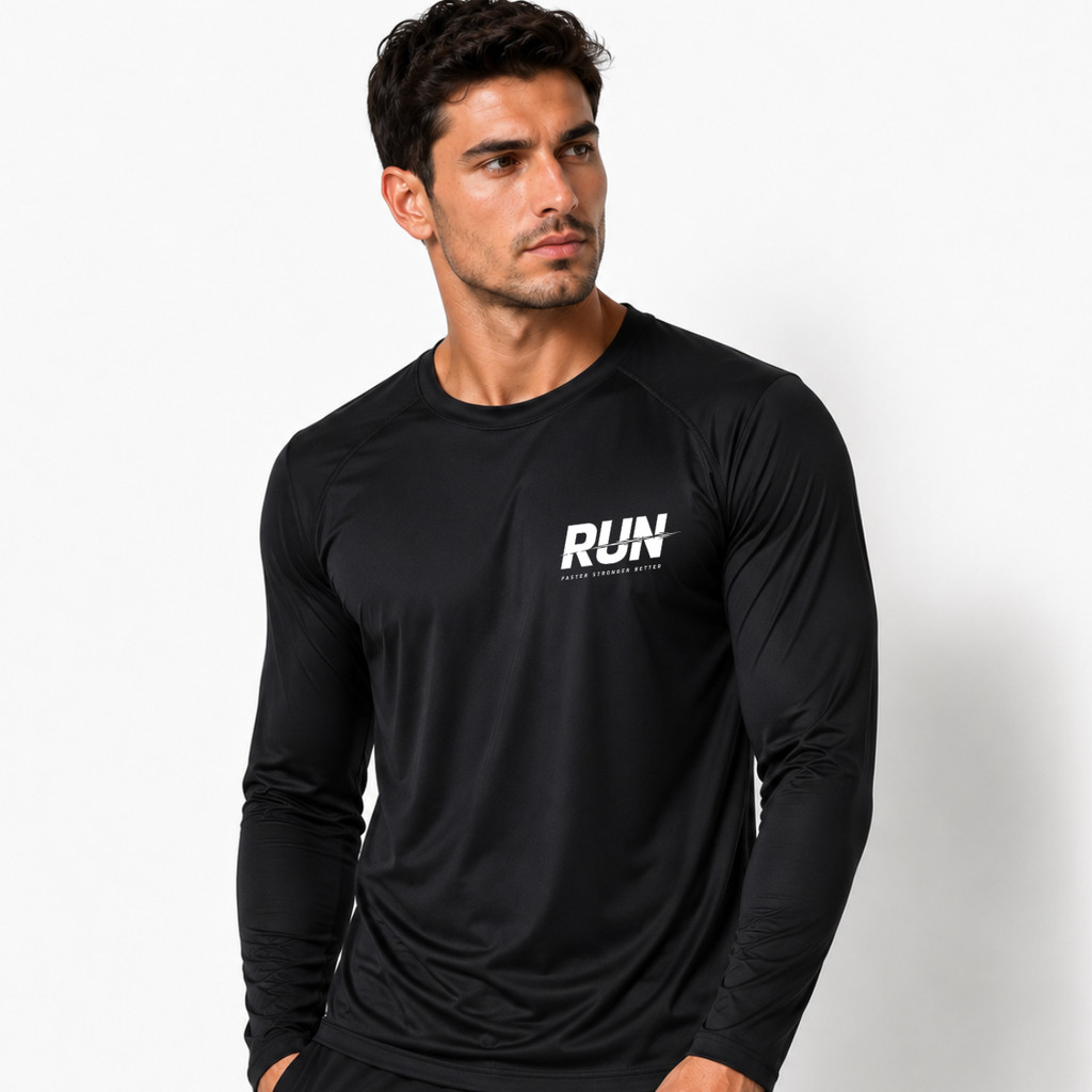 Camiseta Manga Longa Térmica Unissex Peluciada Run Faster