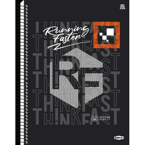 Caderno Universitario Masculino Capa Dura Running Faster 80 Folhas Resistente Estudos Anotacoes