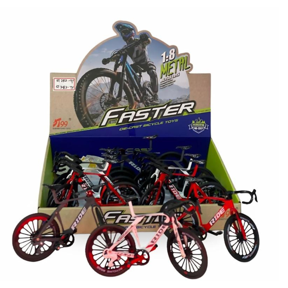 Kit C/12 Mini Bike De Brinquedo Em Metal Realista Faster Sortida - MEGATOYS