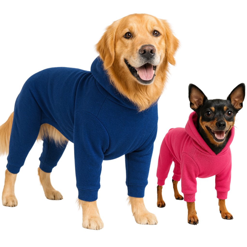 Kit 3 Roupa com Capuz de Inverno para Cachorro Pet Quente Soft Frio Pequeno-Grande Pinscher ShihTzu Golden Macho Fêmea