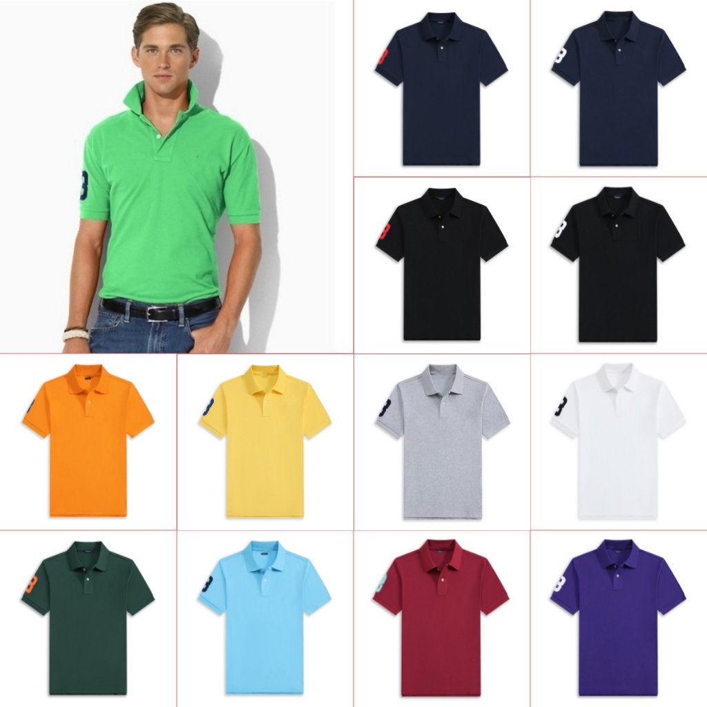 Camisa De Cavalo De Desenho Animado Masculina Casual Manga Curta Gola Flip material De Algodão Tamanho Roupas Bordadas