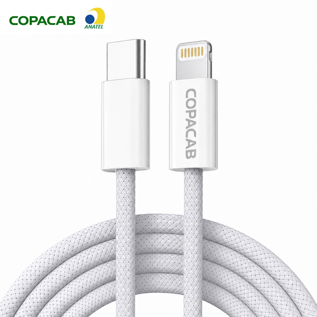 ( ORIGINAL ) Cabo USB‑C para Lightning Trançado PD Turbo Compatível com iPhone iPad 8 X XR 11 12 13 14 Pro Max