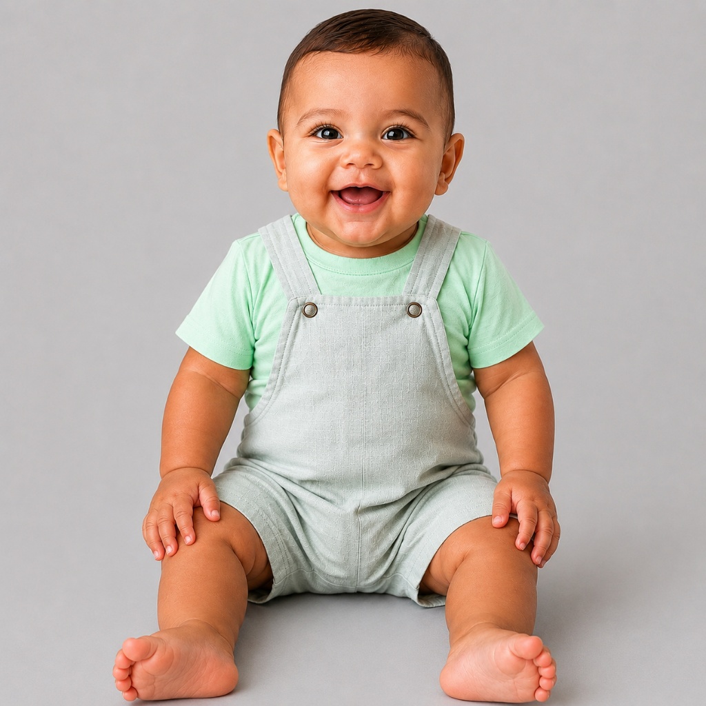 Macacão Bebê Menino Linho com Blusa 100% Algodão Conjunto RN 0 a 6 Meses Enxoval Roupa Infantil Leve E Confortável