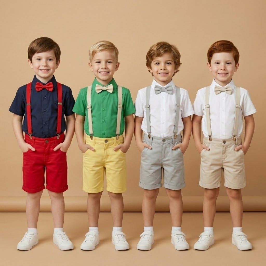 Conjunto Menino Infantil Bebê Camisa Bermuda Aniversário Festa Casamento Batizado Culto