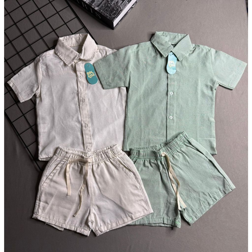 Conjunto Infantil Mauricinho Linho Menino Camisa e Short Confortável
