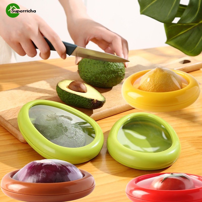 Abacate Fresh Keeping Food Saver Box Retráctil Película Crisper Cebola Reutilizável Tomate Recipientes De Armazenamento De Limão Fresco Transparente Para Frigorífico