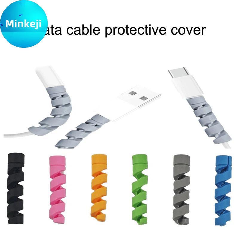 Milleji Protetor De Cabo Espiral De Silicone 20 Pcs USB Enrolador Saver Capa Durável Gerenciamento Flexível Para Carrega