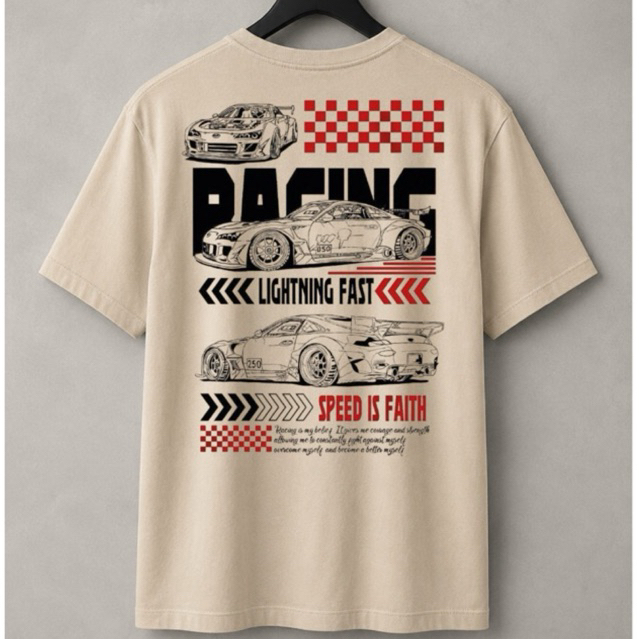 Camiseta Masculina Racing Carros Esportivos Speed Estampa Streetwear 100% algodão Moda Jovem Casual