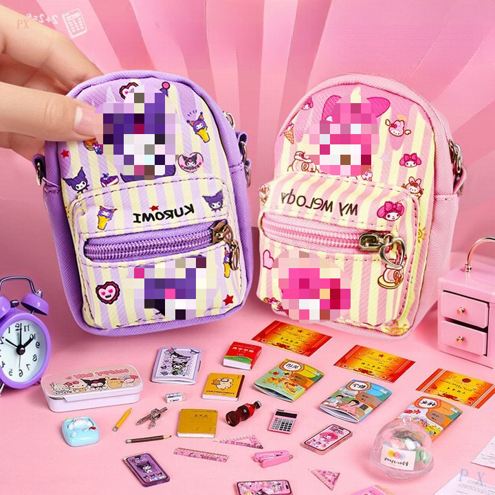 Mini mochila e conjunto de material escolar, kit de artigos de papelaria, presente criativo para crianças.