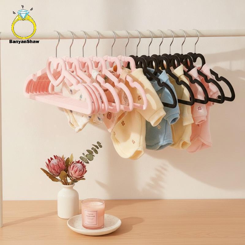 [BANY] 10 Unidades Que Economizam Espaço , Cabides Fofos Em Formato De Coração , Antiderrapantes , Roupas Ras Para Crian