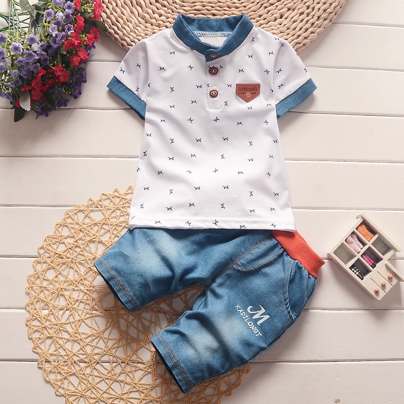 Meninos Conjuntos De Roupas Verão Criança Camiseta + shorts 2 Pçs Bebê Roupa Esporte Terno Para 1 2 3 4 Anos Traje Crian