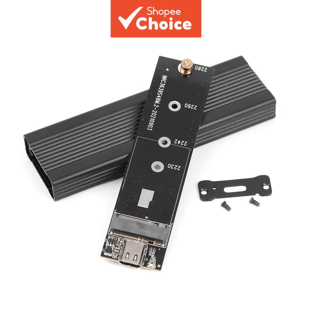 Caixa de Alumínio para HDD M.2, Case de Disco Rígido Externo B-KEY com Interface USB-C, compatível com SATA ou NVMe