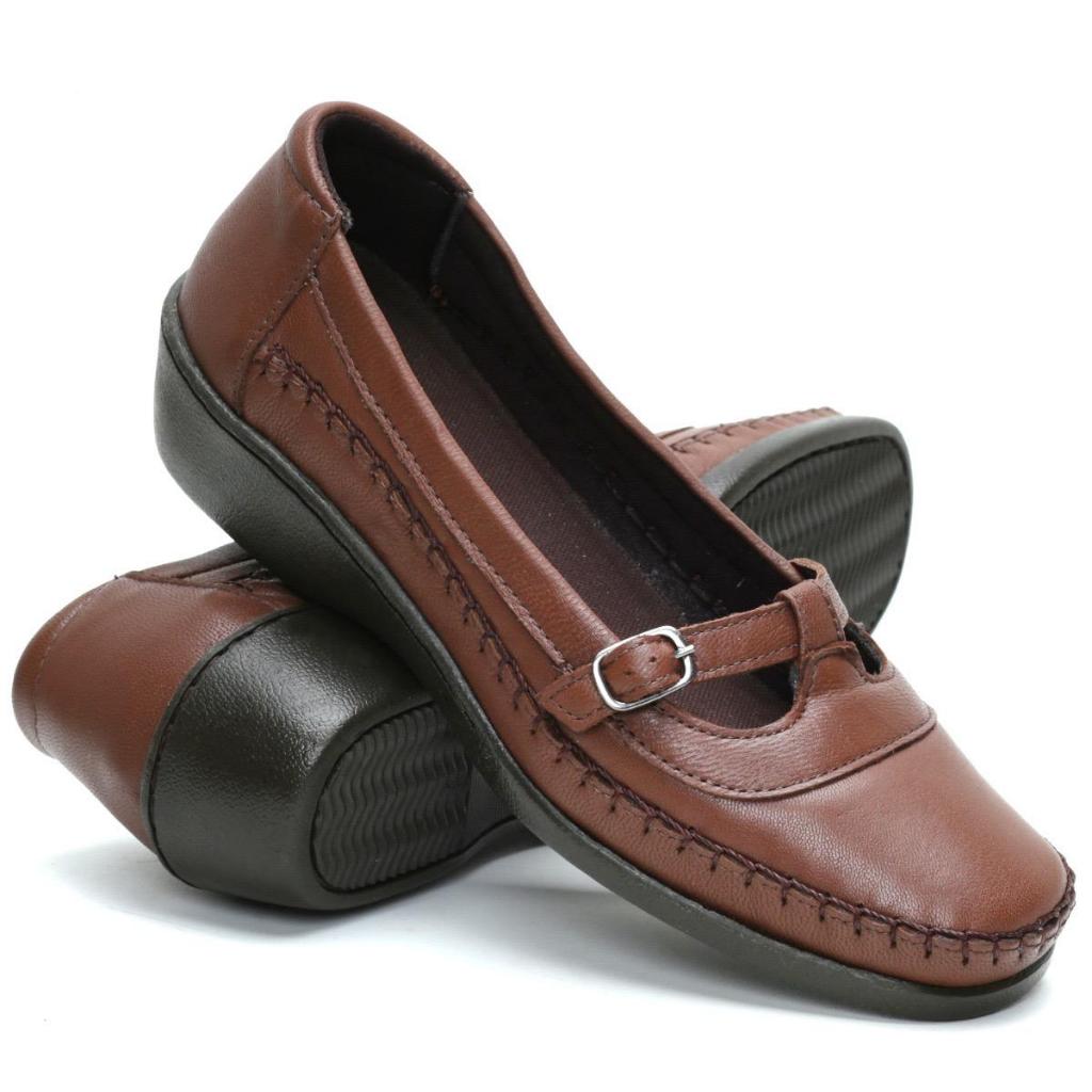 Sapatilha Moleka  Feminina Mocassim Ultra Confort Couro Legitimo  Muito Leve