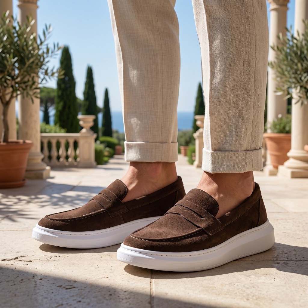 Mocassim Masculino Loafer Social Slip On Couro Sapato Trabalho Brogue Casual Confortável Qualidade
