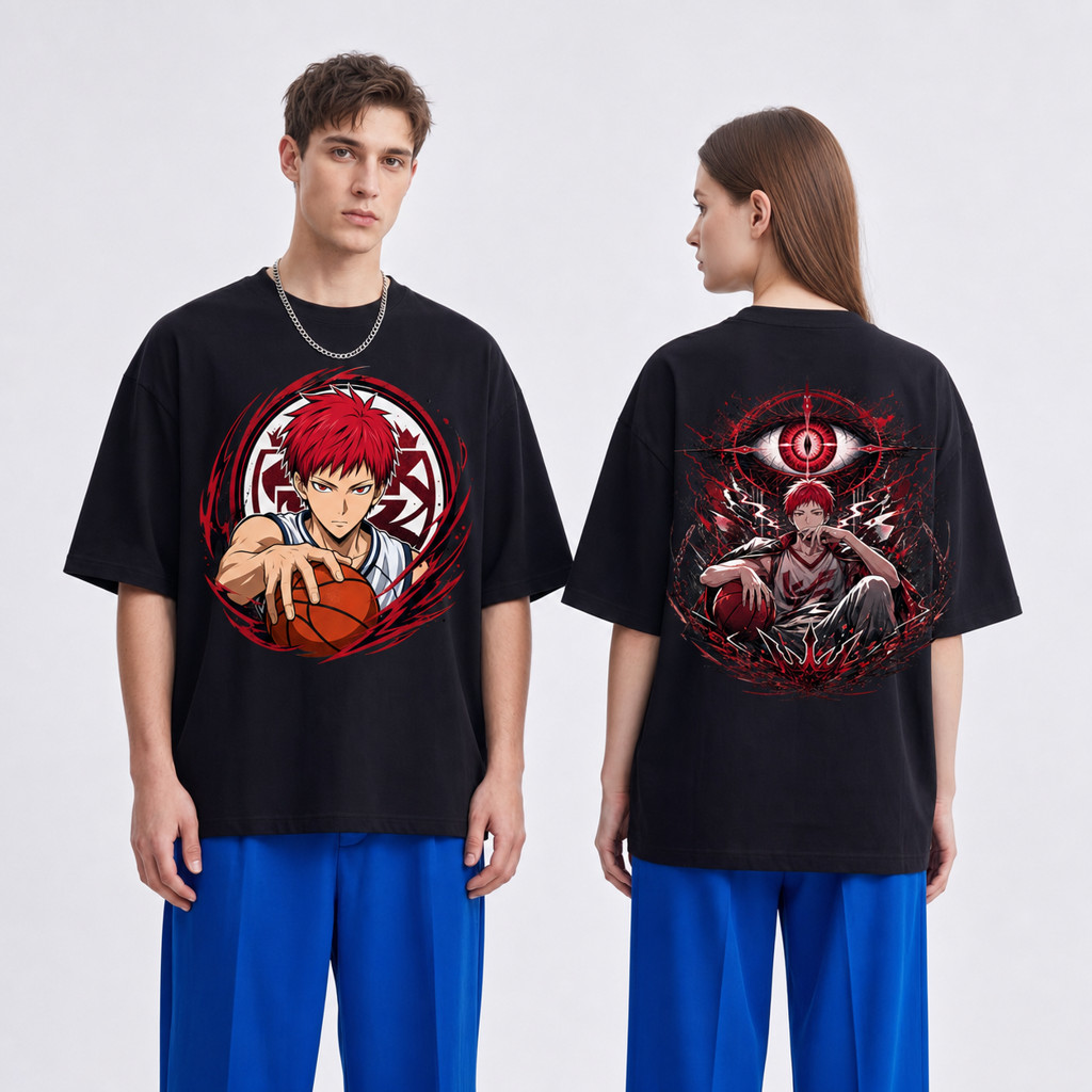 Camiseta Preta Basica Kuroko no Basket anime esportivo Personagem Poderes e Simbolos 100% Algodão Unissex