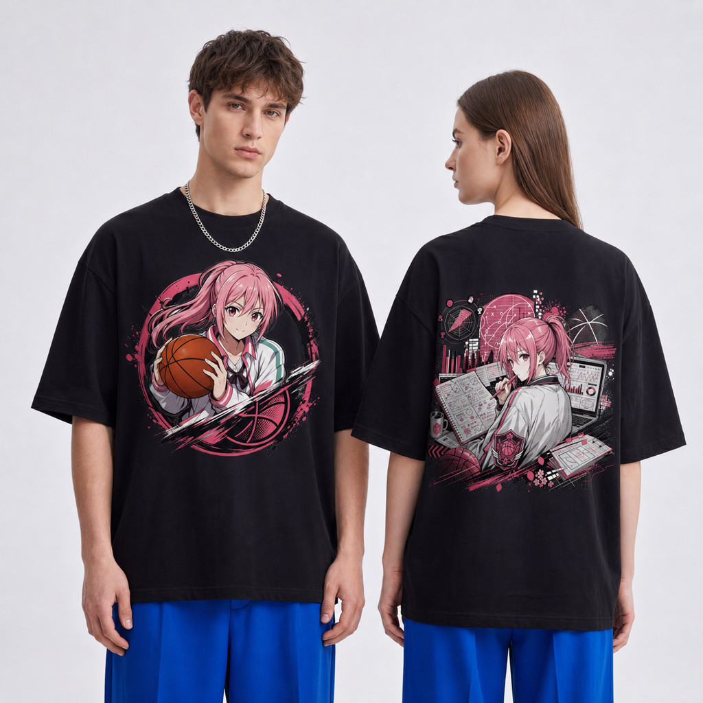 Camiseta Preta Basica Kuroko no Basket anime esportivo Personagem Poderes e Simbolos 100% Algodão Unissex