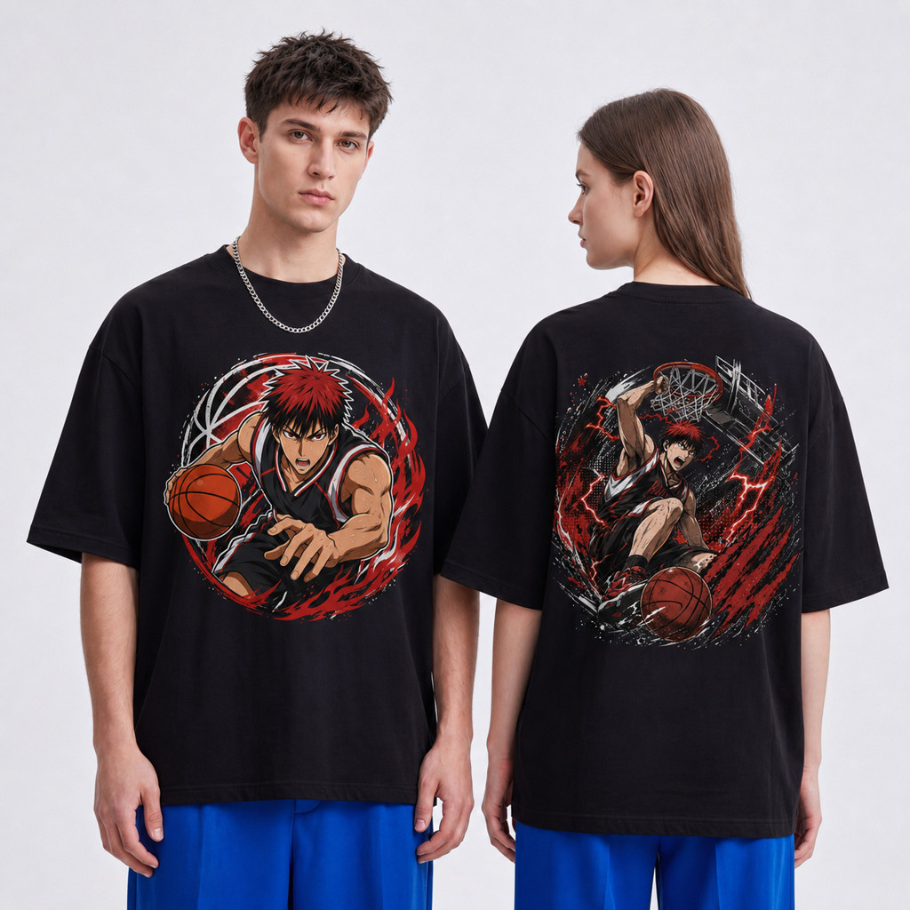 Camiseta Preta Basica Kuroko no Basket anime esportivo Personagem Poderes e Simbolos 100% Algodão Unissex