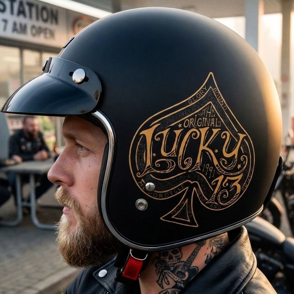 Capacete Aberto Origine Primo Red Spade Laranja Fosco