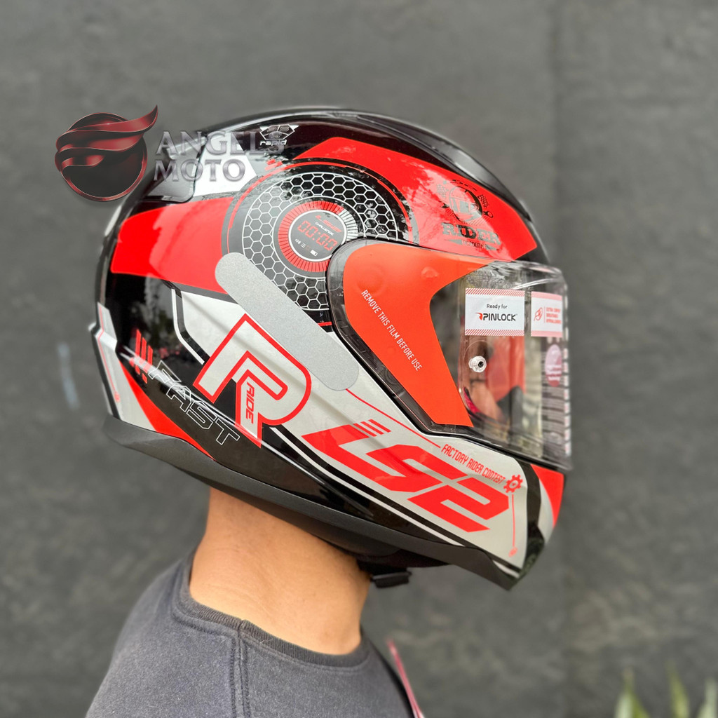 Capacete LS2 FF353 Rapid Stratus Black Red Silver