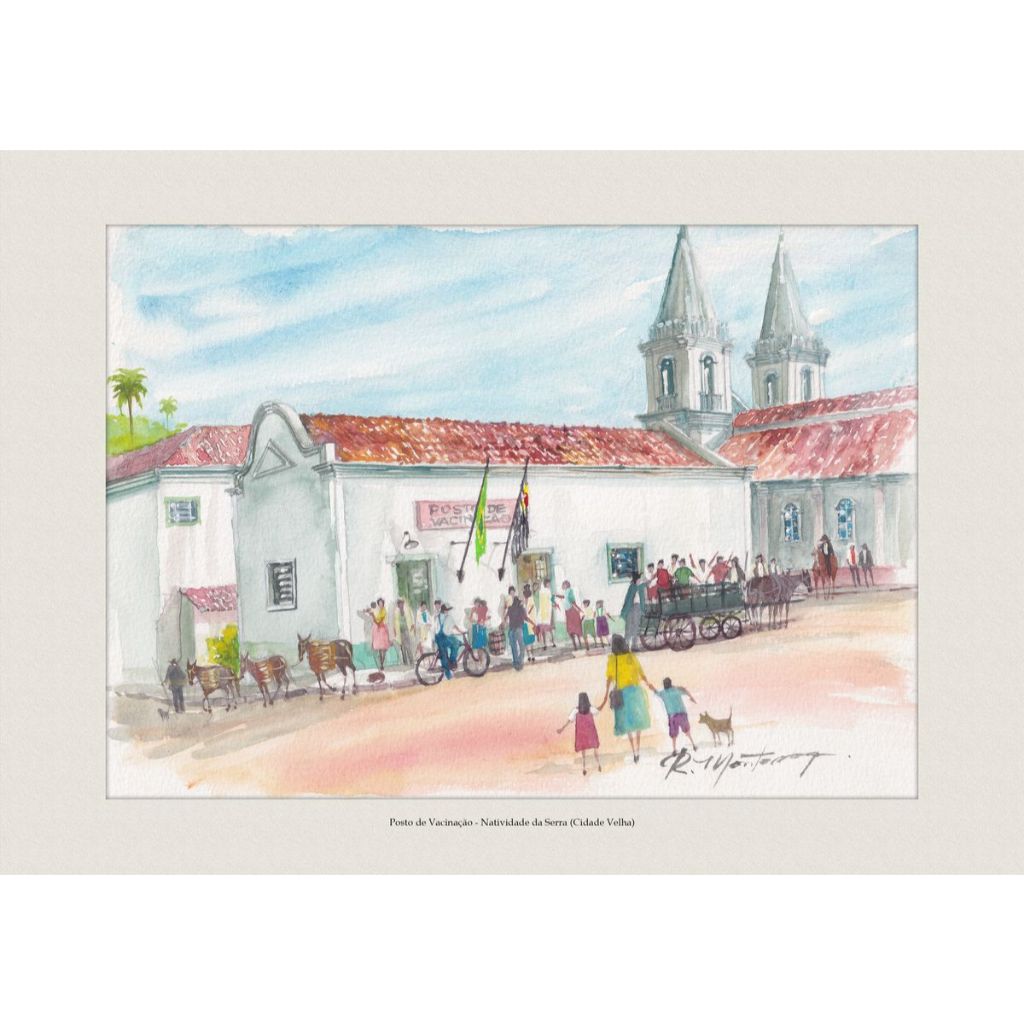 Posto de Vacinação - Natividade da Serra - Cidade Velha | Quadro Decorativo | A4
