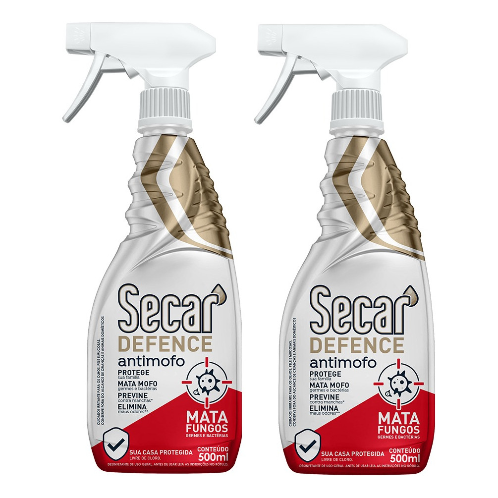 Kit 2un Spray Anti Mofo Secar Defense 500ml