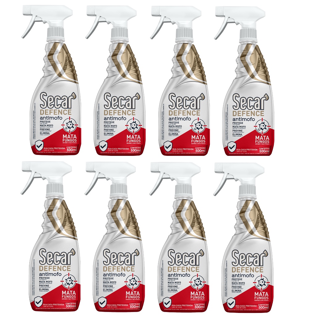 Kit 8un Spray Anti Mofo Secar Defense  500ml