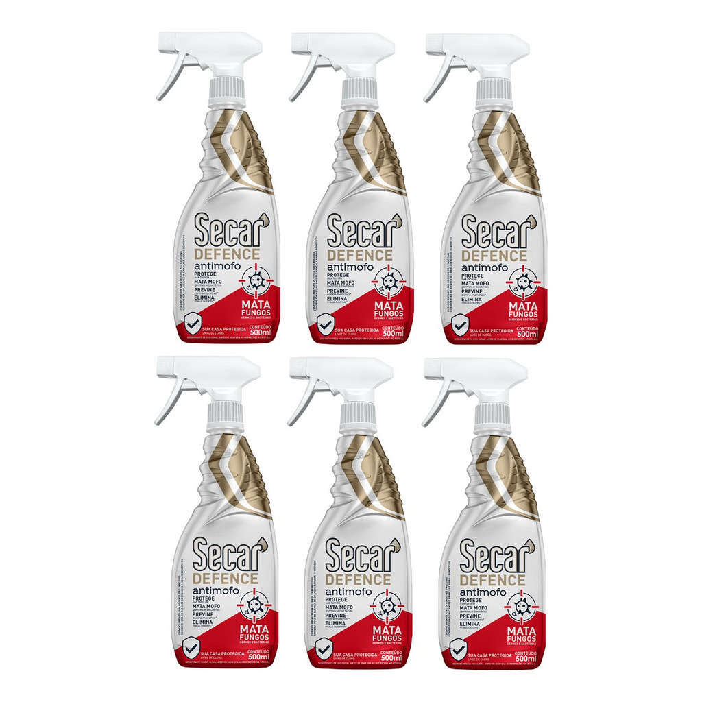 Kit 6un Spray Antimofo Secar Defense 500ml