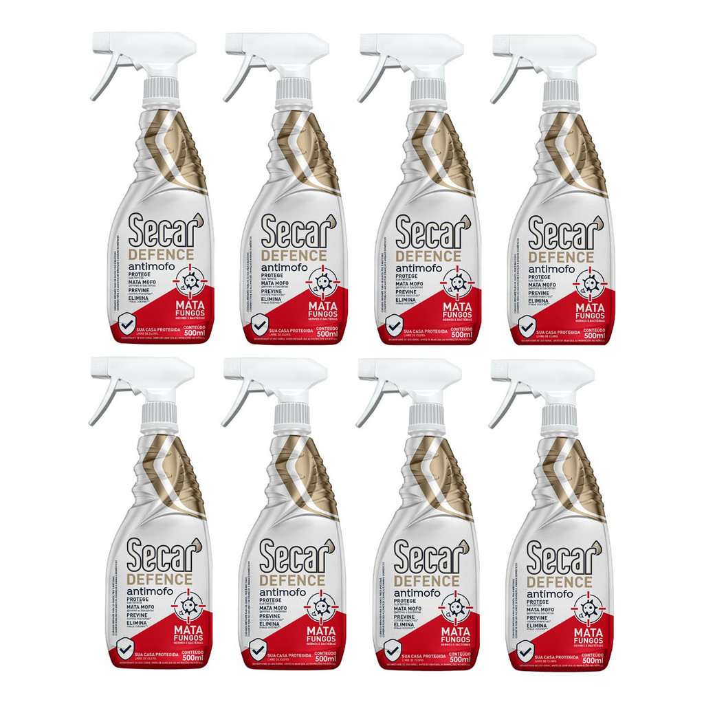 Kit 8un Spray Anti Mofo Secar Defense  500ml