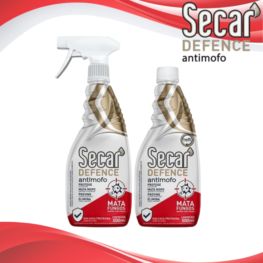 Spray Anti Mofo Secar Defense 500ml - Eliminar cheiro de mofo
