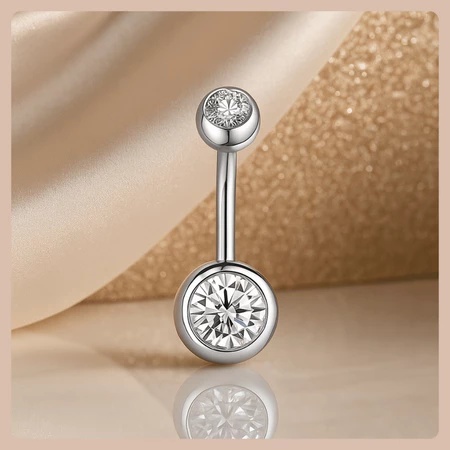 Piercing Umbigo com Zircônia 12 mm unidade Design Elegante e Sofisticado 1Pç