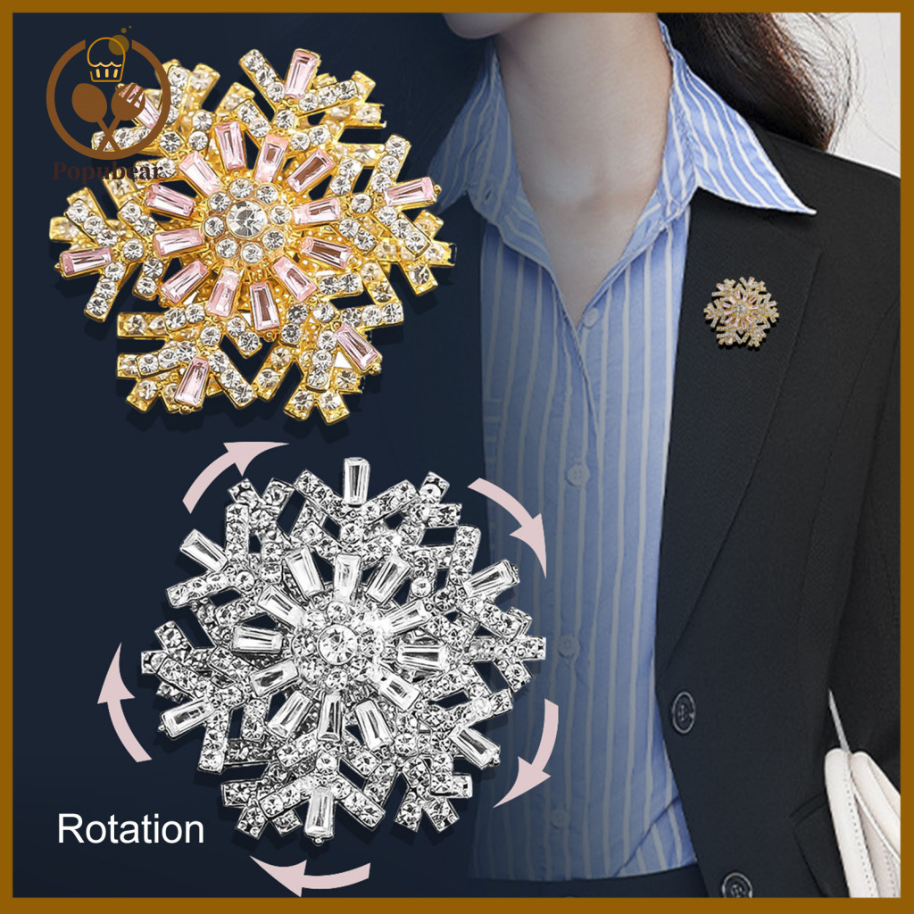 Elegant Snowflake Brooch Women Rhinestone Pin for – Sparkling Lapel Jewelry Perfect for Christmas Weddings Parties