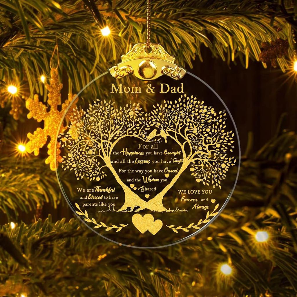 Anniversary Ornament Gift for Mom and Dad Wedding, Mom and Dad Anniversary Ornament, Moms and Dads Christmas Glass Ornam