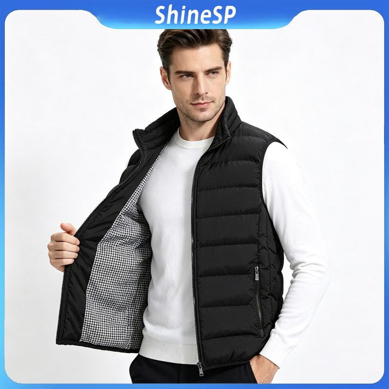 Colete Masculino Country Puffer Bomber Bobojaco Fofinho Casual Confortável Frio Inverno Macio Bolso Profundo Com Zíper