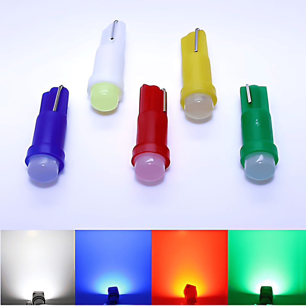 10x Lampadas painel T5 esmagadinha carro moto led cores
