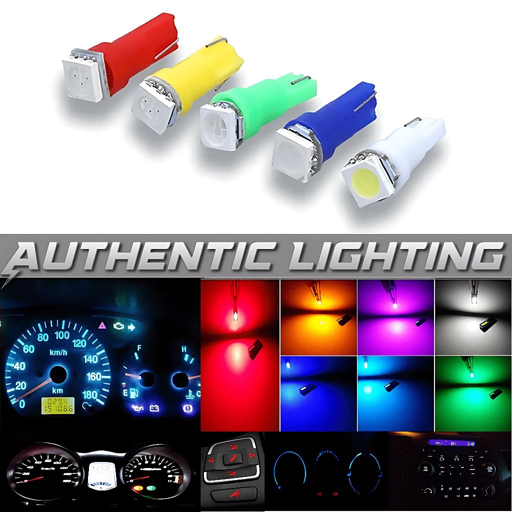 10 Lâmpadas Pinguinho Esmagadinha 1 Led T5 Painel Carro Moto 12v C/ Soquete Universal - 10 Un