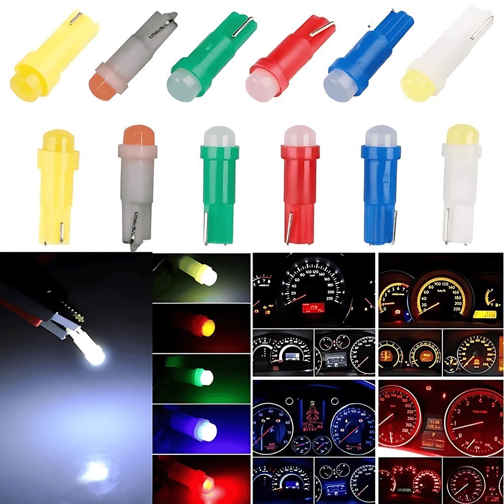 10x Lampadas Esmagadinho pinguinho T5 painel carro moto led