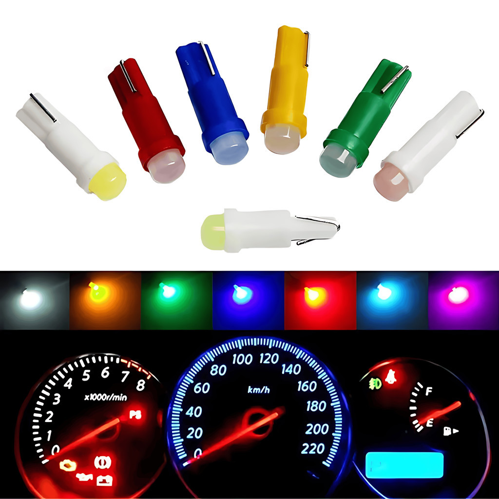 1/5/10/20 x Lâmpada LED T5 LED COB w5w pinguinho painel moto carro esmagadinha camarãozinho 12v