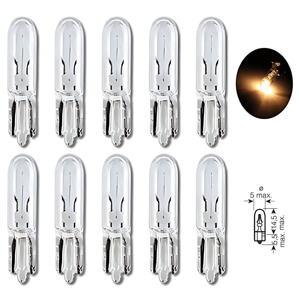 5 Lampada Pinguinho W2x4,6d Painel T5 2721B 1.2w 12v Mosquitinho Esmagadinha