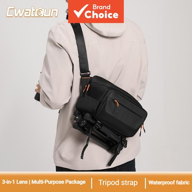 Cwatcun Bolsa De Câmera De Armazenamento Divisória Lazer Ao Ar Livre Fotografia De Ombro Único Profissional Corpo Cruzad