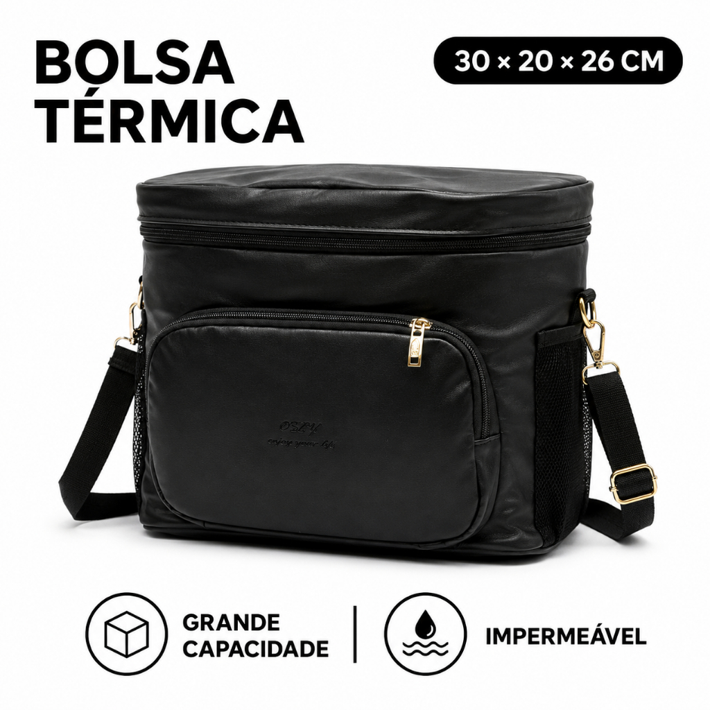 Bolsa Térmica O’LY 16L Grande com Alça Transversal | Bolsa para Marmita, Viagem, Praia e Academia – Prática e Estilosa