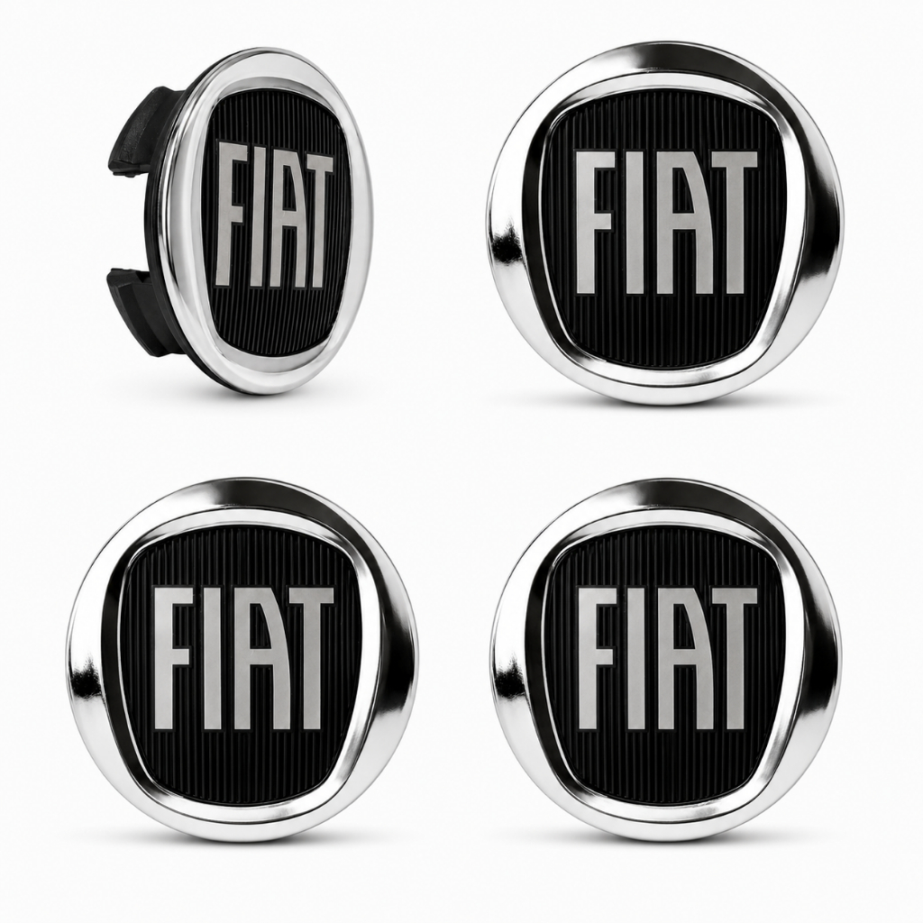 Kit 4 Calotinha Miolo Central Roda Fiat Toro Black Motion