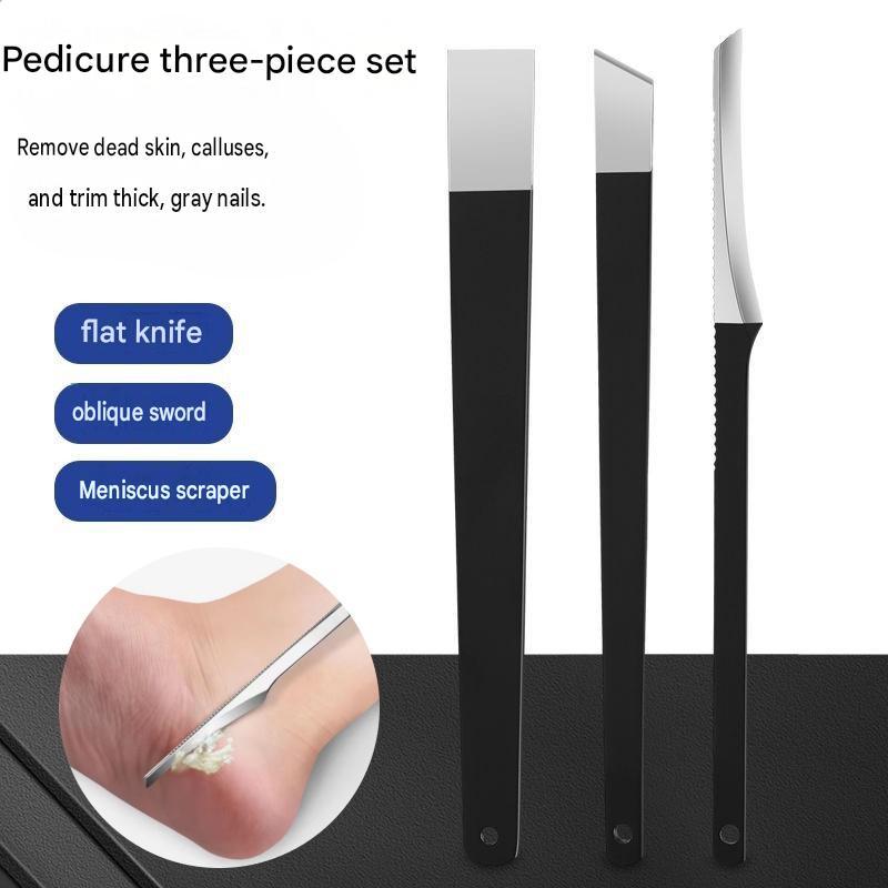 3 Pçs/Set Kit De Ferramentas De Cuidados De Manicure Pedicure Empurrador De Cutícula Pé Removedor De Pele Morta Aparador