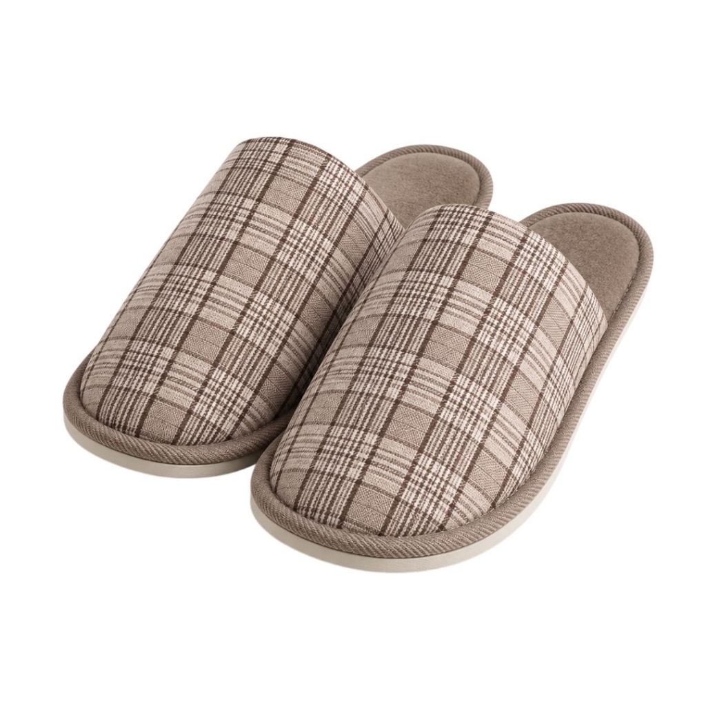 Pantufa Xadrex Marrom Masculina Presente Inverno Peluciada Quarto Frio Comfort Pai