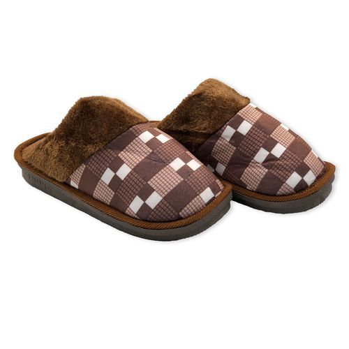 Pantufa Masculina Confortavel Xadrez Cafe Tamanho 40 41 Quentinha Macia