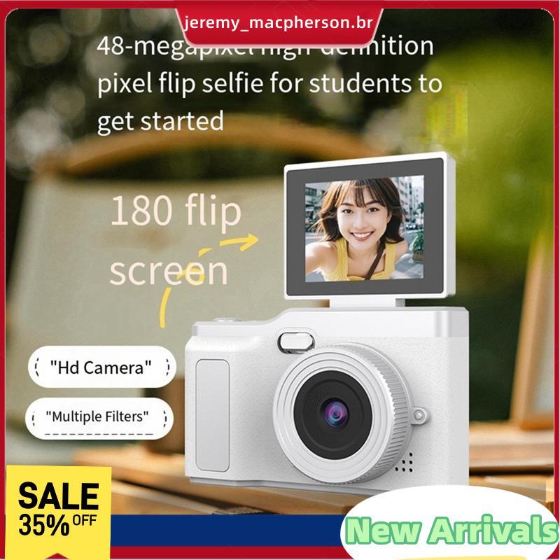 Slide Câmera Digital 48MP Autofoco Vlogging CMOS Anti Shake 180 ° Selfie Com Tela Flip A