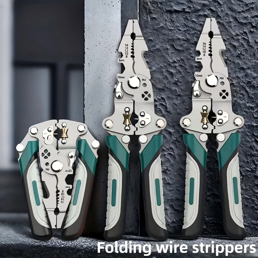 18 Em 1 Collapsible Wire Stripping Pliers- Multifunctional Electrician Tool With Crimping