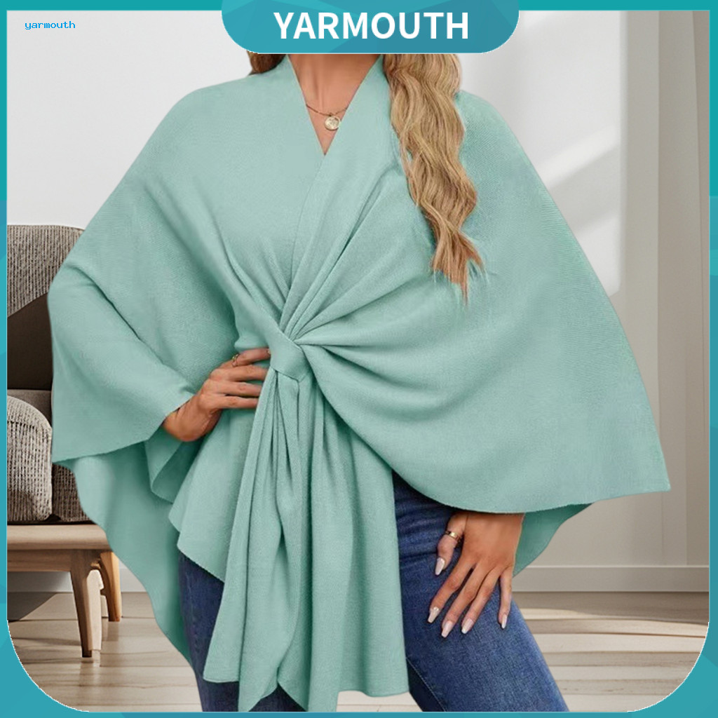 Women Cape Jacket Outerwear Women’s Oversized Shawl Coat V Neck Poncho Winter Fall Warm Open Front Bat Sleeve Wrap Win
